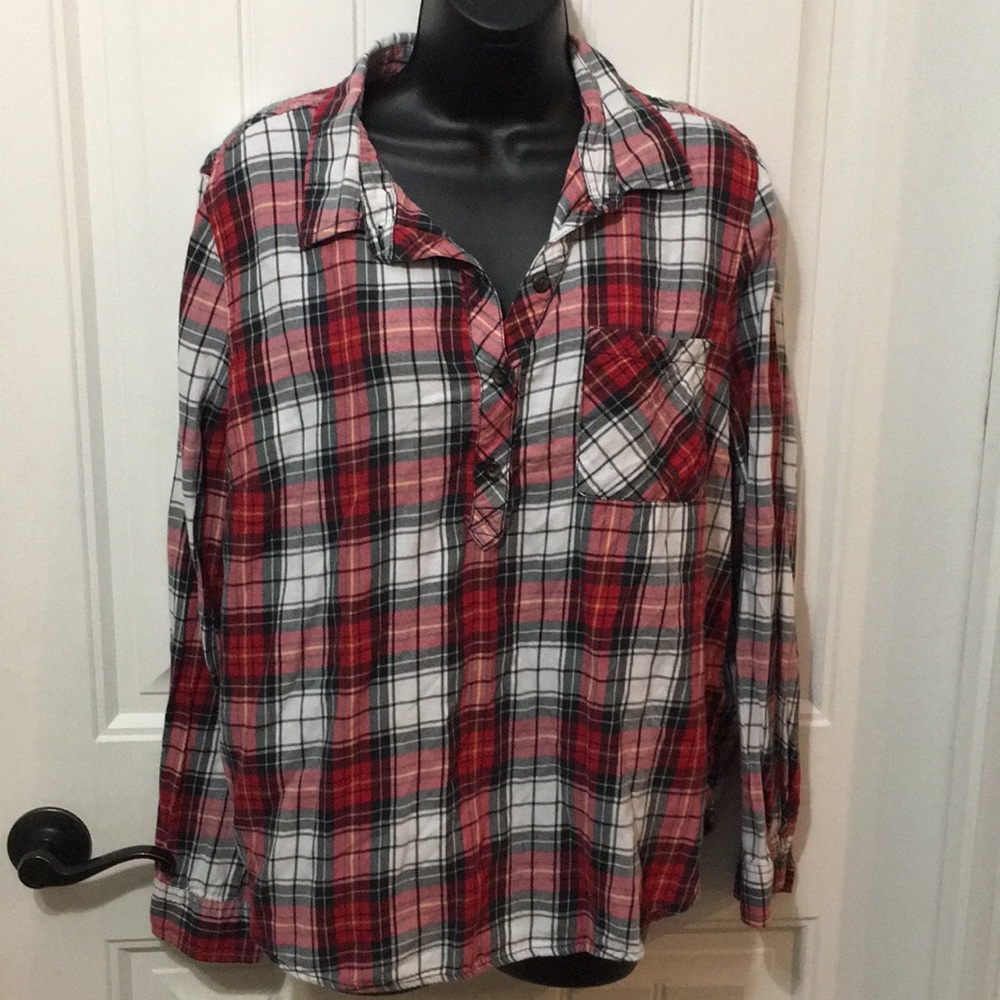 Plaid 3/4 button up
